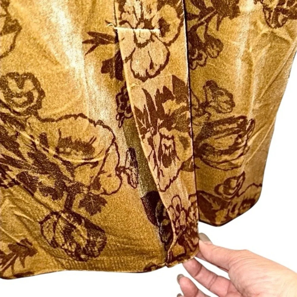 Joyfolie NWT XL Mia Joy Viktoria velvet coat in ochre floral - Picture 8 of 14